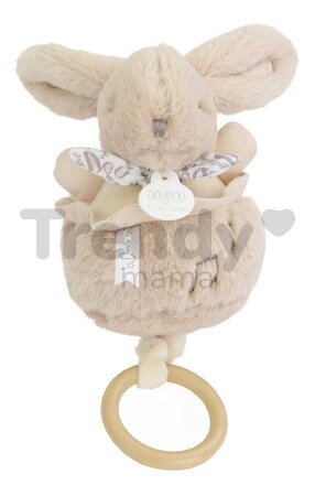 Plyšový zajačik s melódiou Lapin Doudou Music Box Beige Doudou et Compagnie v darčekovom balení béžový 20 cm od 0 mes