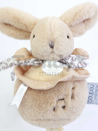 Plyšový zajačik s melódiou Lapin Doudou Music Box Beige Doudou et Compagnie v darčekovom balení béžový 20 cm od 0 mes