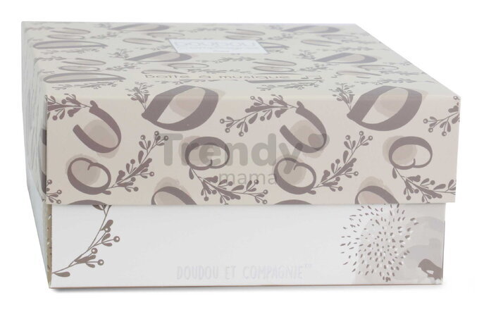 Plyšový zajačik s melódiou Lapin Doudou Music Box Beige Doudou et Compagnie v darčekovom balení béžový 20 cm od 0 mes