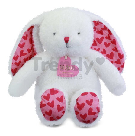 Plyšový zajačik Bunny Je T'aime Doudou et Compagnie v darčekovej taške biely 25 cm od 0 mes DC4372