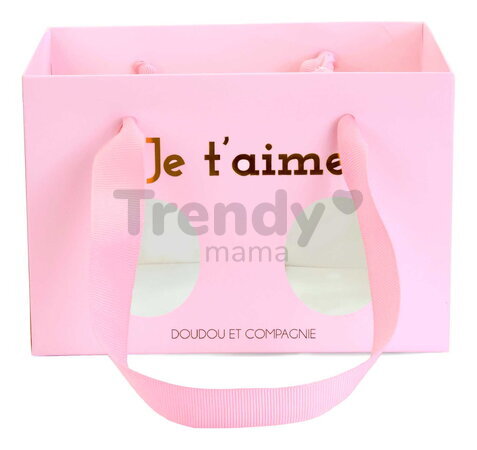 Plyšový zajačik Bunny Je T'aime Doudou et Compagnie v darčekovej taške biely 25 cm od 0 mes DC4372