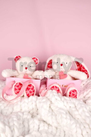 Plyšový medvedík Bear Je T'aime Doudou et Compagnie v darčekovej taške biely 25 cm od 0 mes DC4373