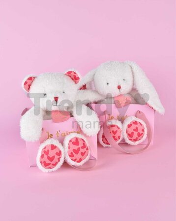 Plyšový medvedík Bear Je T'aime Doudou et Compagnie v darčekovej taške biely 25 cm od 0 mes DC4373
