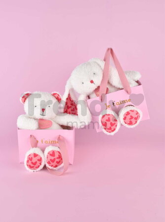 Plyšový medvedík Bear Je T'aime Doudou et Compagnie v darčekovej taške biely 25 cm od 0 mes DC4373