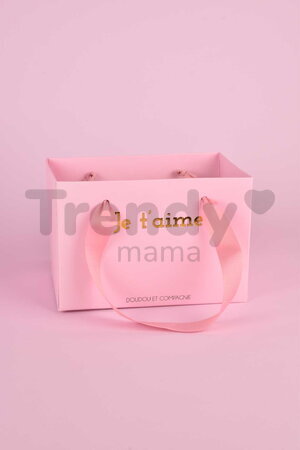 Plyšový medvedík Bear Je T'aime Doudou et Compagnie v darčekovej taške biely 25 cm od 0 mes DC4373