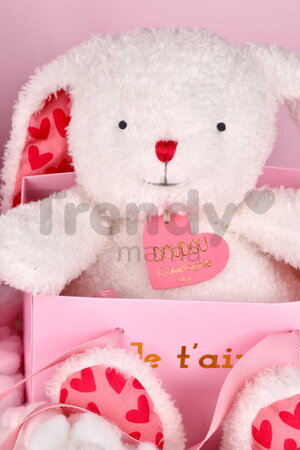 Plyšový zajačik Bunny Je T'aime Doudou et Compagnie v darčekovej taške biely 25 cm od 0 mes DC4372