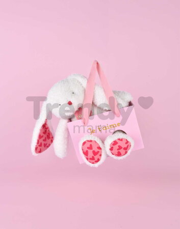 Plyšový zajačik Bunny Je T'aime Doudou et Compagnie v darčekovej taške biely 25 cm od 0 mes DC4372