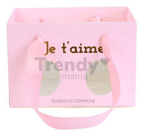 Plyšový medvedík Bear Je T'aime Doudou et Compagnie v darčekovej taške biely 25 cm od 0 mes DC4373