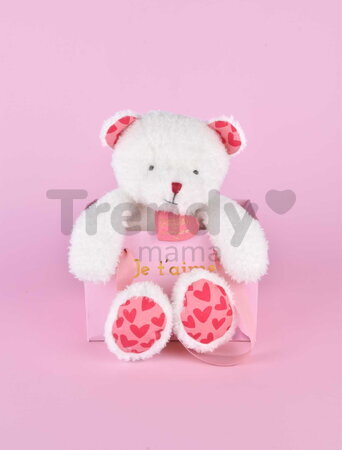 Plyšový medvedík Bear Je T'aime Doudou et Compagnie v darčekovej taške biely 25 cm od 0 mes DC4373