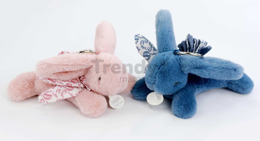 Plyšový zajačik prívesok na kľúče Keyring Bag Charm Doudou et Compagnie viac farieb od 24 mes DC4374
