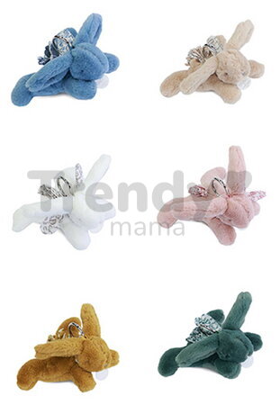 Plyšový zajačik prívesok na kľúče Keyring Bag Charm Doudou et Compagnie viac farieb od 24 mes DC4374