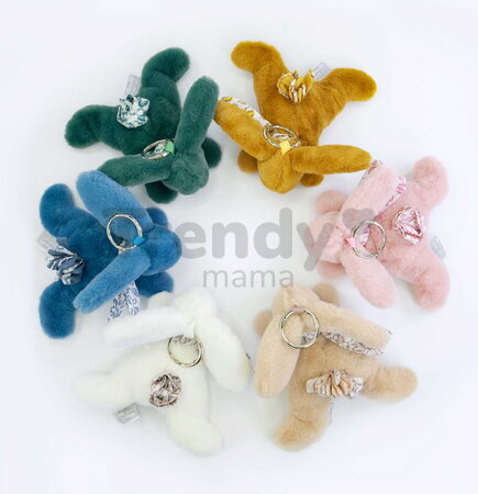 Plyšový zajačik prívesok na kľúče Keyring Bag Charm Doudou et Compagnie viac farieb od 24 mes DC4374