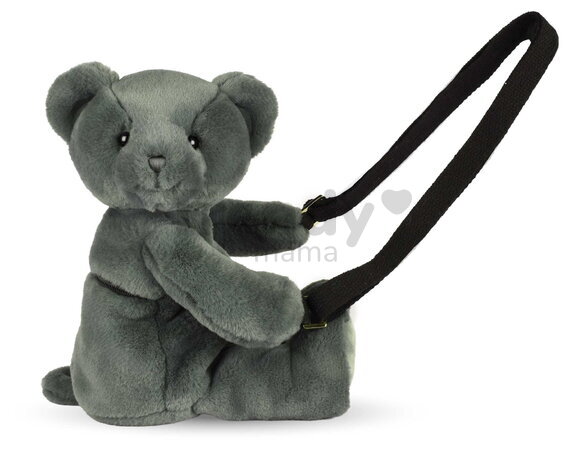 Plyšový crossbody vak medvedík Khaki Bear Bag Doudou et Compagnie s popruhom zelený 30 cm od 24 mes DC4376