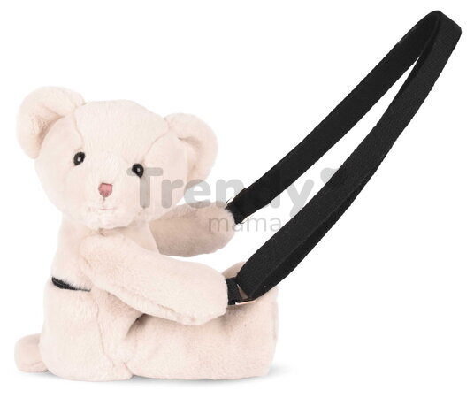 Plyšový crossbody vak medvedík Ivory Bear Bag Doudou et Compagnie s popruhom biely 30 cm od 24 mes DC4378