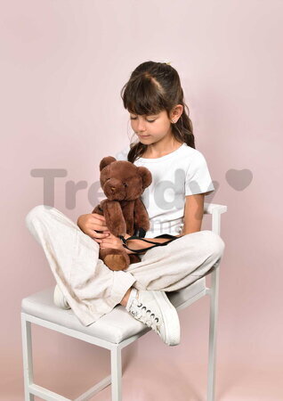 Plyšový crossbody vak medvedík Brown Bear Bag Doudou et Compagnie s popruhom hnedý 30 cm od 24 mes DC4380
