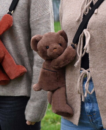 Plyšový crossbody vak medvedík Terracotta Bear Bag Doudou et Compagnie s popruhom oranžový 30 cm od 24 mes DC4379
