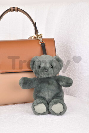 Plyšový medvedík prívesok na kľúče Khaki Bear Bag Charm Doudou et Compagnie zelený 20 cm od 24 mes DC4383