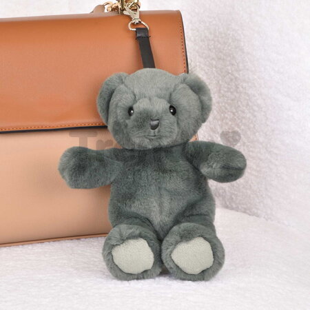 Plyšový medvedík prívesok na kľúče Khaki Bear Bag Charm Doudou et Compagnie zelený 20 cm od 24 mes DC4383
