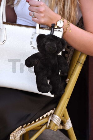 Plyšový medvedík prívesok na kľúče Black Bear Bag Charm Doudou et Compagnie čierny 20 cm od 24 mes DC4384