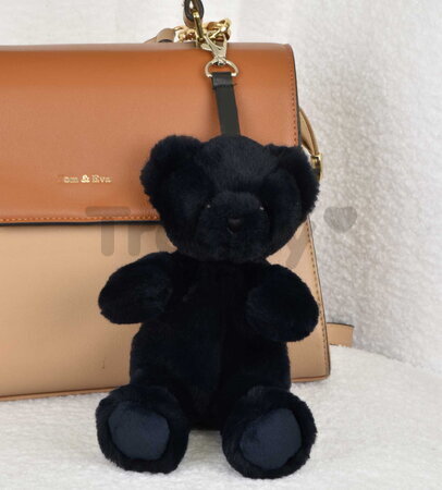 Plyšový medvedík prívesok na kľúče Black Bear Bag Charm Doudou et Compagnie čierny 20 cm od 24 mes DC4384