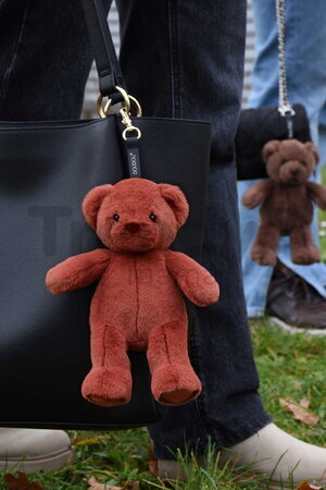 Plyšový medvedík prívesok na kľúče Terracotta Bear Bag Charm Doudou et Compagnie ružový 20 cm od 24 mes DC4386