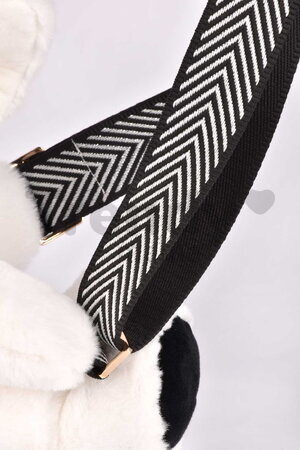 Plyšový crossbody vak psík Bag Dog Black & White Doudou et Compagnie s popruhom čierno-biely 30 cm DC4564