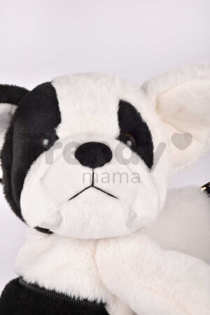 Plyšový crossbody vak psík Bag Dog Black & White Doudou et Compagnie s popruhom čierno-biely 30 cm DC4564