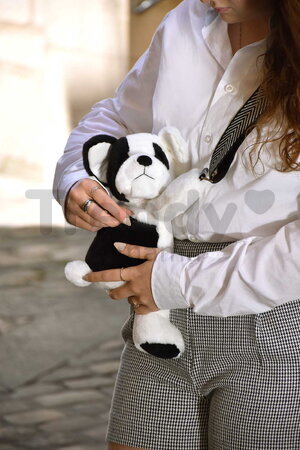 Plyšový crossbody vak psík Bag Dog Black & White Doudou et Compagnie s popruhom čierno-biely 30 cm DC4564