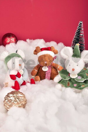 Plyšová myška s vianočným motívom Les Souris de Noel Doudou et Compagnie rôzne farby 15 cm od 0 mes