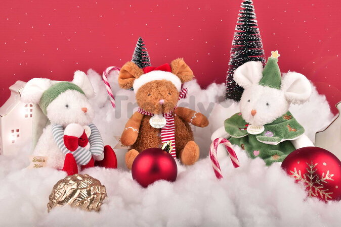 Plyšová myška s vianočným motívom Les Souris de Noel Doudou et Compagnie rôzne farby 15 cm od 0 mes
