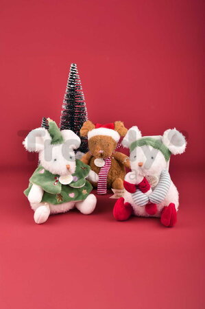 Plyšová myška s vianočným motívom Les Souris de Noel Doudou et Compagnie rôzne farby 15 cm od 0 mes