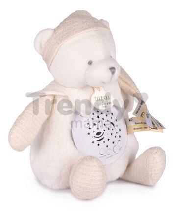 Plyšový medvedík Doudou 25 Years Musical Night Light Star Projector White Doudou et Compagnie so svetlom hudbou a bielym šumom biely 19 cm od 0 mes