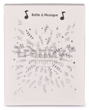 Plyšový medvedík Doudou 25 Years Musical Night Light Star Projector White Doudou et Compagnie so svetlom hudbou a bielym šumom biely 19 cm od 0 mes