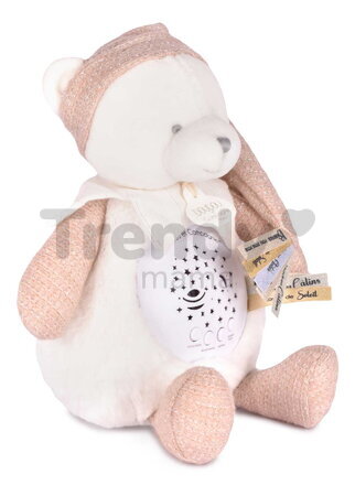 Plyšový medvedík Doudou 25 Years Musical Night Light Star Projector Pink Doudou et Compagnie so svetlom hudbou a bielym šumom ružový 19 cm od 0 mes