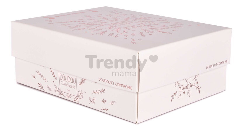 Plyšový medvedík Doudou 25 Years Musical Night Light Star Projector Pink Doudou et Compagnie so svetlom hudbou a bielym šumom ružový 19 cm od 0 mes