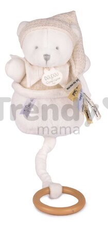 Plyšový medvedík s melódiou Doudou 25 Years Music Box Beige Doudou et Compagnie narodeninová edícia béžový 20 cm od 0 mes