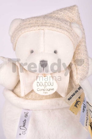 Plyšový medvedík s melódiou Doudou 25 Years Music Box Beige Doudou et Compagnie narodeninová edícia béžový 20 cm od 0 mes