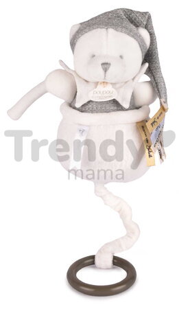 Plyšový medvedík s melódiou Doudou 25 Years Music Box Grey Doudou et Compagnie narodeninová edícia sivý 20 cm od 0 mes