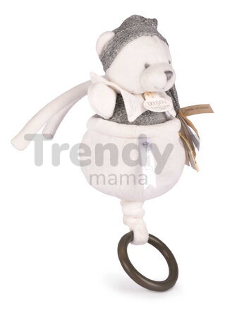 Plyšový medvedík s melódiou Doudou 25 Years Music Box Grey Doudou et Compagnie narodeninová edícia sivý 20 cm od 0 mes