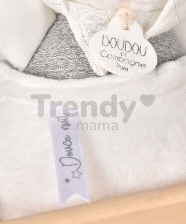 Plyšový medvedík s melódiou Doudou 25 Years Music Box Grey Doudou et Compagnie narodeninová edícia sivý 20 cm od 0 mes