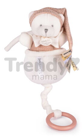 Plyšový medvedík s melódiou Doudou 25 Years Music Box Pink Doudou et Compagnie narodeninová edícia ružový 20 cm od 0 mes