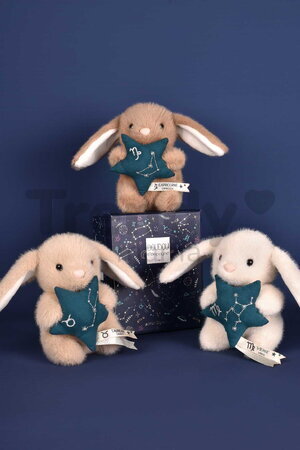 Plyšový zajačik s hviezdičkou Kozorožec Brown Bunny Capricorn Astro Plush with Comforter Doudou et Compagnie v darčekovom balení hnedý 12 cm od 0 mes 