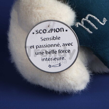 Plyšový zajačik s hviezdičkou Škorpión White Bunny Scorpio Astro Plush with Comforter Doudou et Compagnie v darčekovom balení biely 12 cm od 0 mes DC4