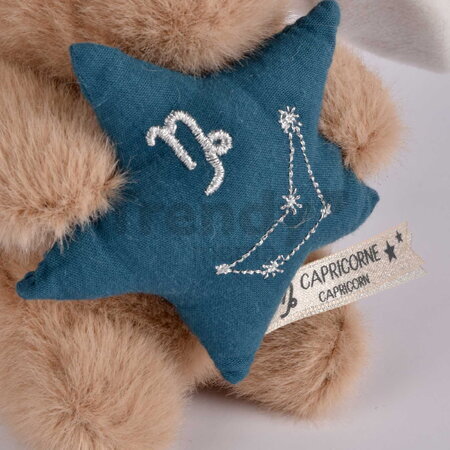 Plyšový zajačik s hviezdičkou Kozorožec Brown Bunny Capricorn Astro Plush with Comforter Doudou et Compagnie v darčekovom balení hnedý 12 cm od 0 mes 