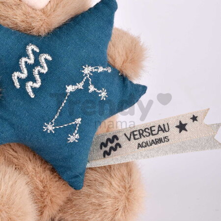 Plyšový zajačik s hviezdičkou Vodnár Brown Bunny Aquarius Astro Plush with Comforter Doudou et Compagnie v darčekovom balení hnedý 12 cm od 0 mes DC46