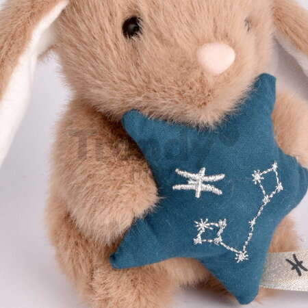 Plyšový zajačik s hviezdičkou Ryby Brown Bunny Pisces Astro Plush with Comforter Doudou et Compagnie v darčekovom balení hnedý 12 cm od 0 mes DC4662