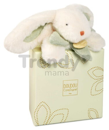 Plyšový zajačik na maznanie Bunny Bonbon Sage Green Plush Doudou et Compagnie zelený 20 cm od 0 mes DC4663