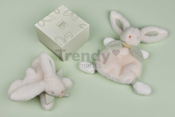 Plyšový zajačik na maznanie Bunny Bonbon Sage Green Doudou et Compagnie zelený 25 cm od 0 mes DC4666