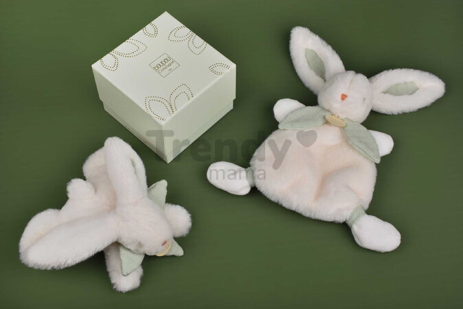 Plyšový zajačik na maznanie Bunny Bonbon Sage Green Doudou et Compagnie zelený 25 cm od 0 mes DC4666