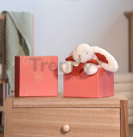 Plyšový zajačik na maznanie Bunny Bonbon Terracotta Plush Doudou et Compagnie oranžový 20 cm od 0 mes DC4664